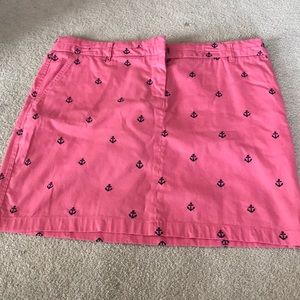 Pink & navy anchor mini skirt